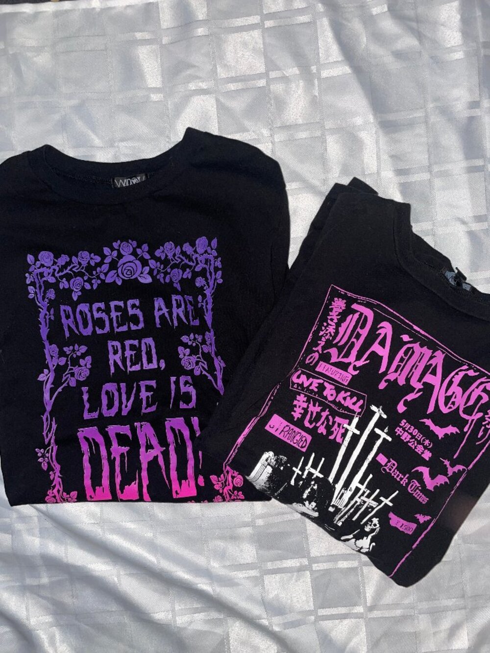 Widow Dollskill grunge layered long sleeve top bundle of 2